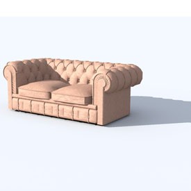 Chesterfield sofa 2 seats 3D Object | FREE Artlantis Objects Download